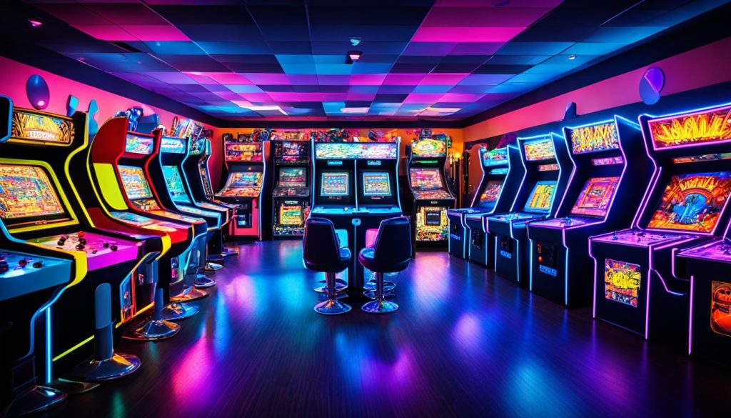 Arcade room design with multiple gaming options