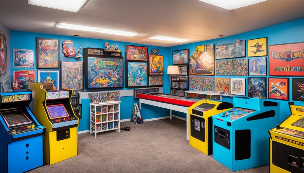 Arts and crafts space in arcade game room