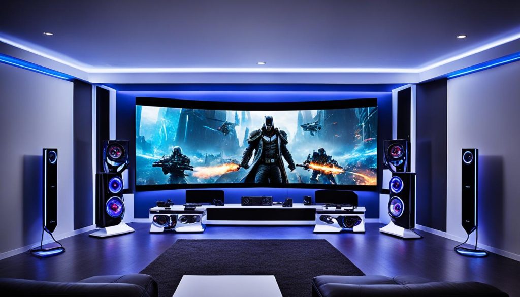 Audio-visual technology in video game setups