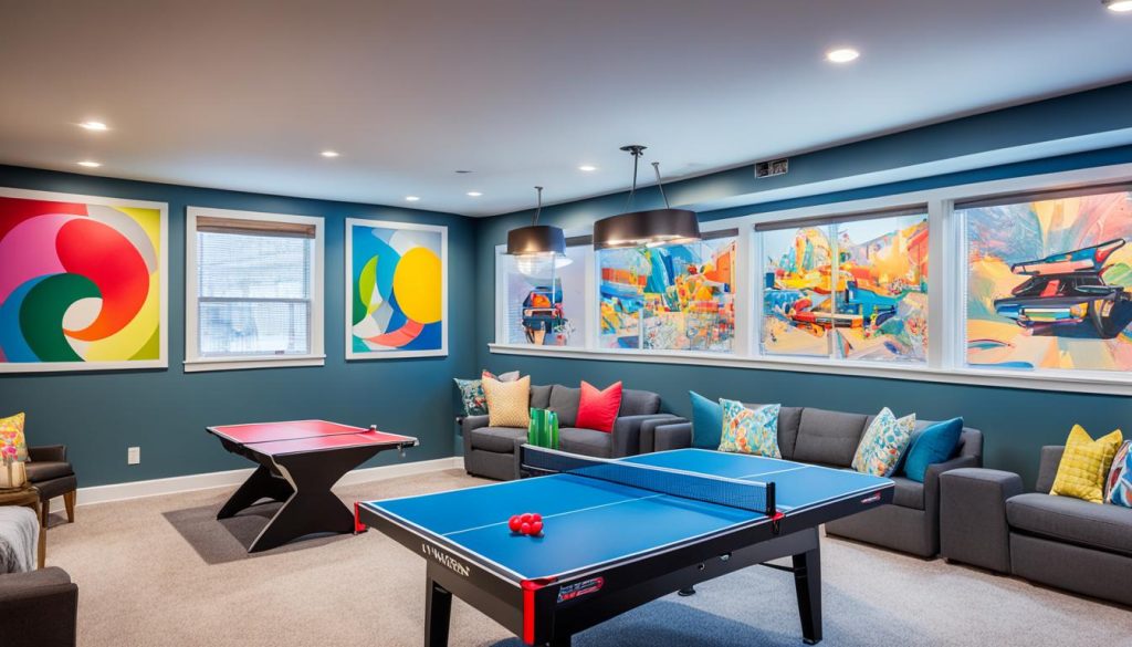 Basement remodeling for family games room