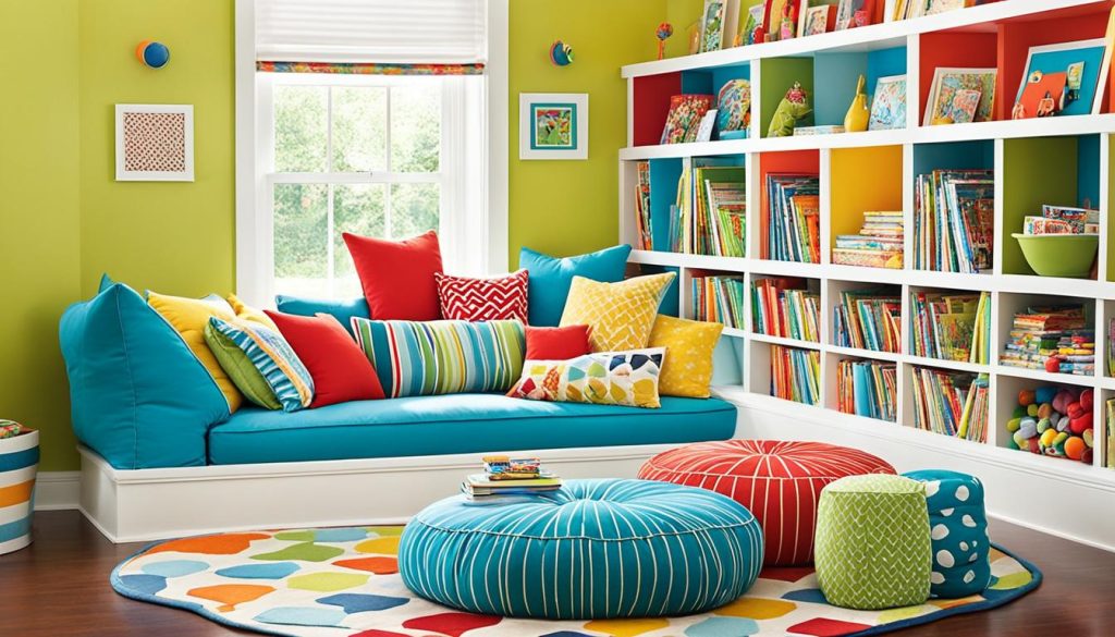 Comfortable seating for children's reading nook