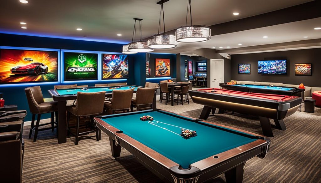 Comfortable seating in family friendly game rooms