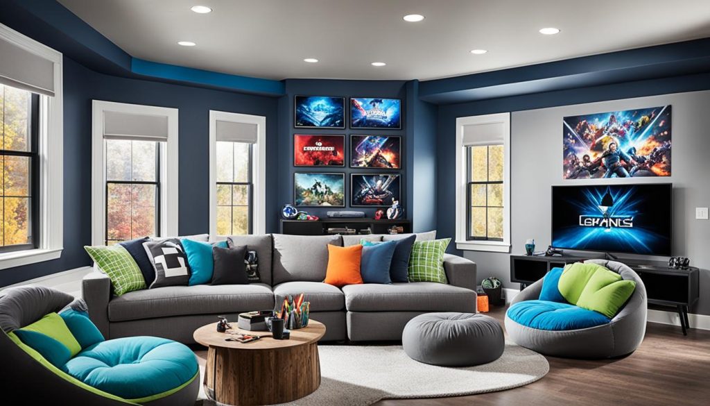 Comfortable seating options for gaming rooms