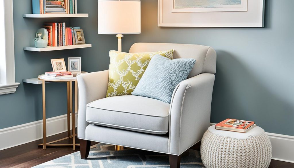 Cozy reading nook in a refined leisure zone