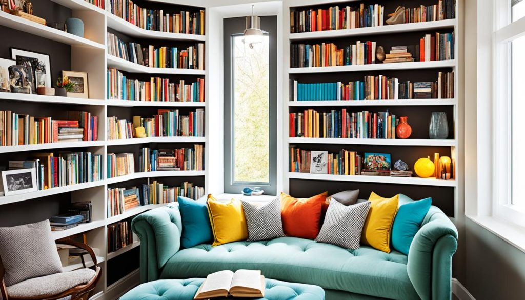 Cozy reading nook in games room