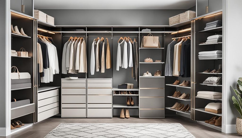 Custom closet system for storage optimization