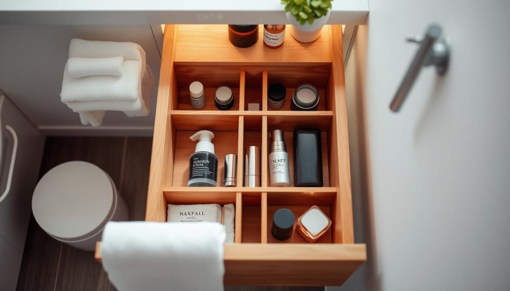 DIY bathroom organization drawer dividers