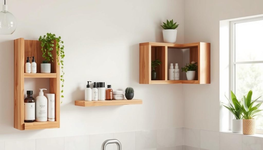 DIY bathroom shelves