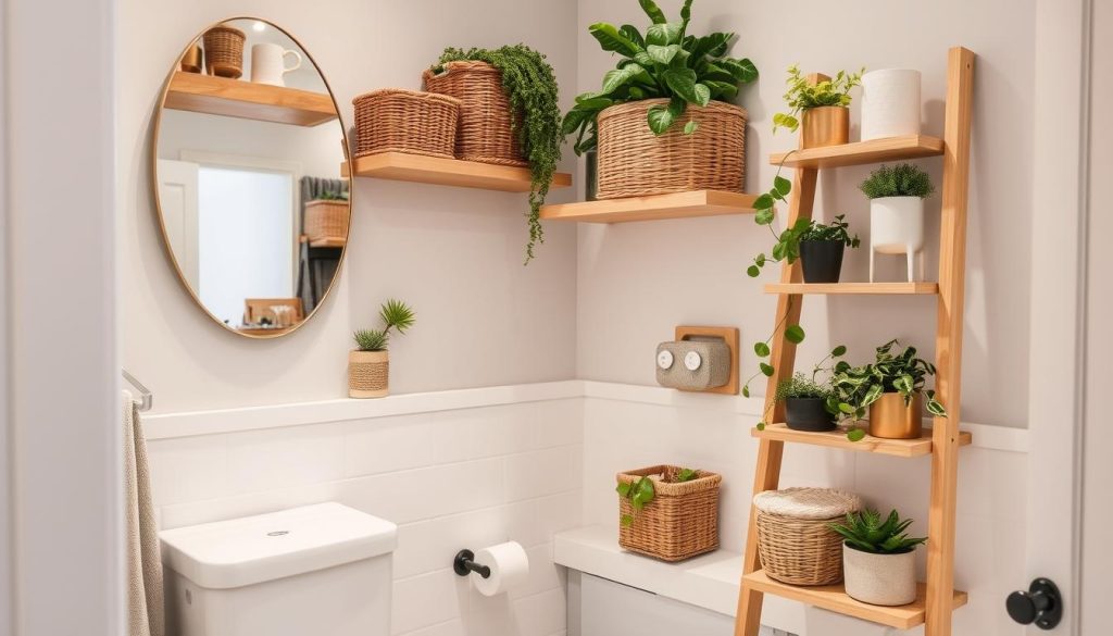 DIY bathroom storage solutions for tight corners