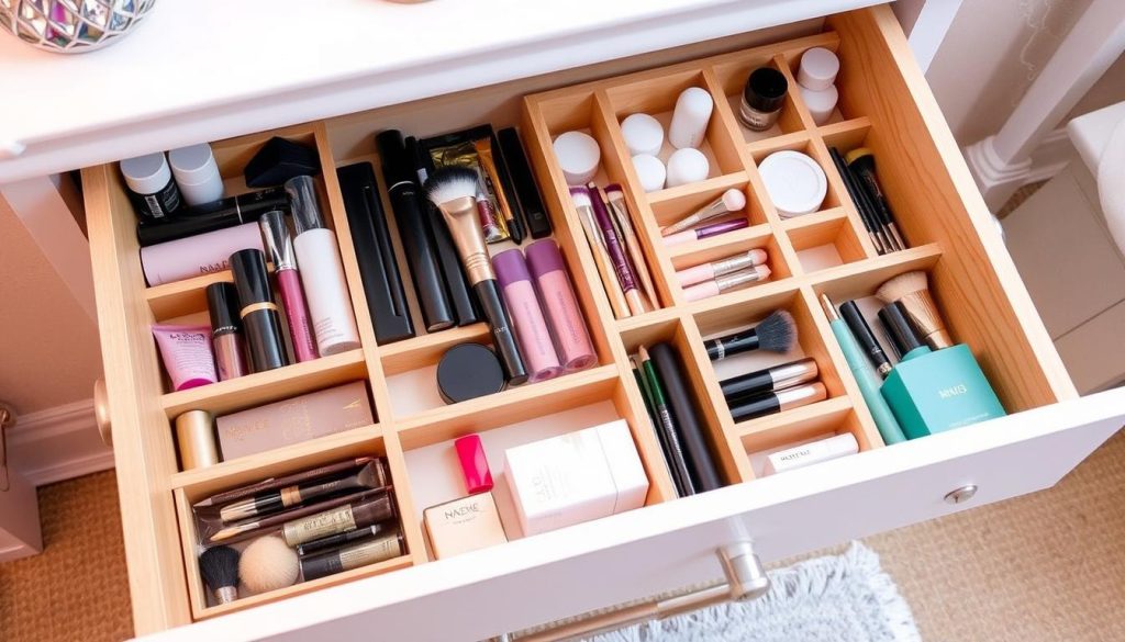 DIY vanity drawer organizers