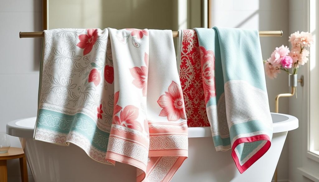 Elegant towel designs with patterns and prints