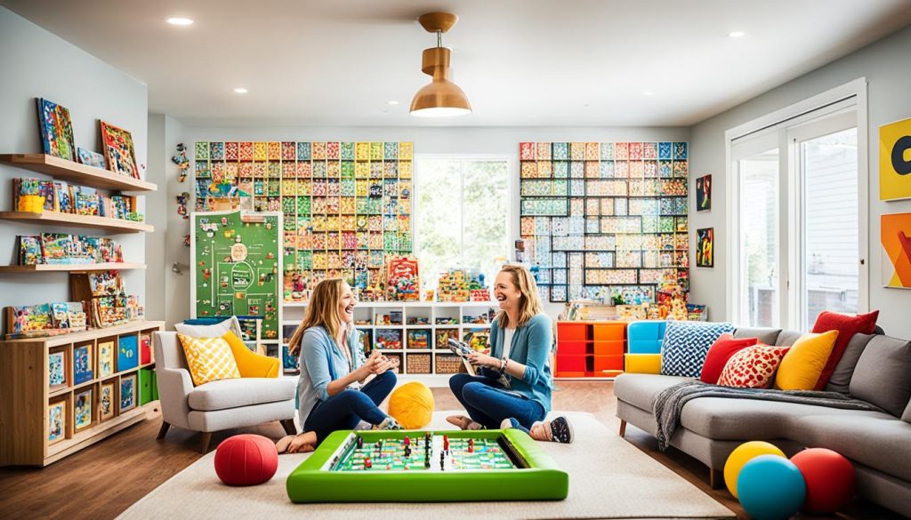 Family fun zones with board games