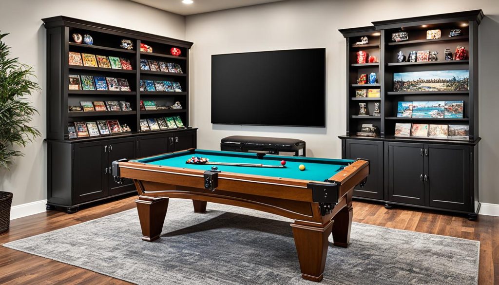 Game room furniture storage solutions