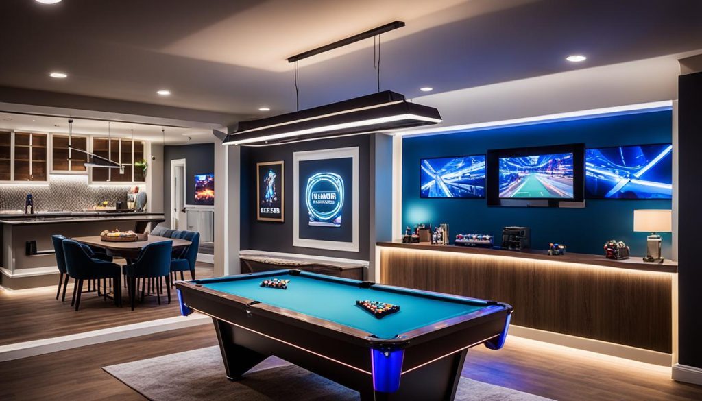 Game room lighting options