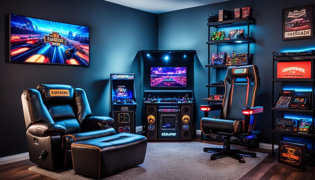 Gaming room furniture setup