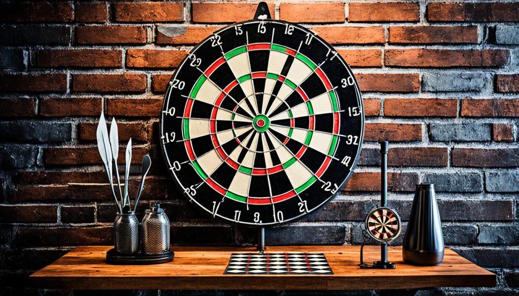 Industrial chic dart board setup