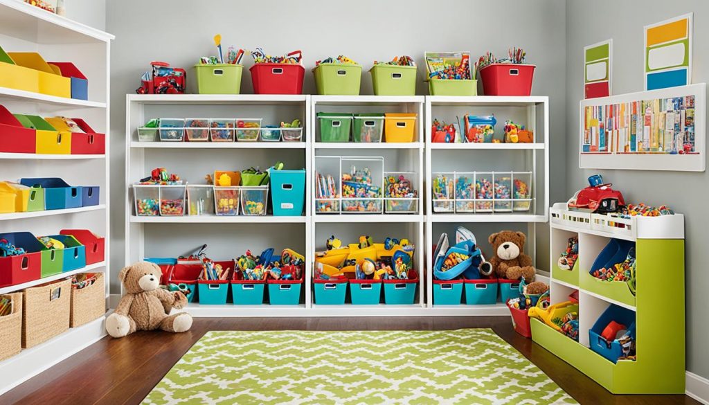 Innovative storage solutions in kids' entertainment zone