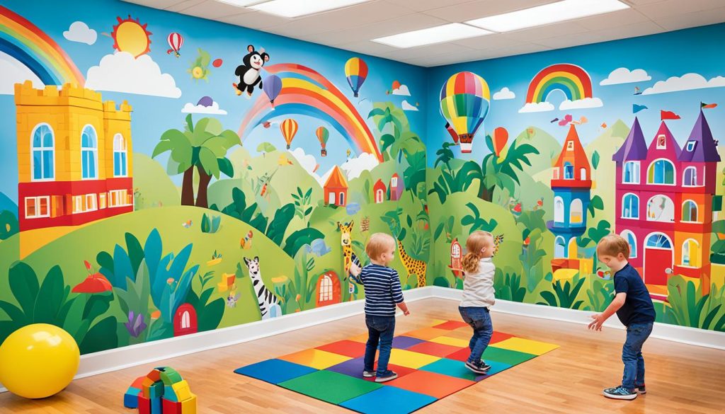 Interactive wall features for children's play