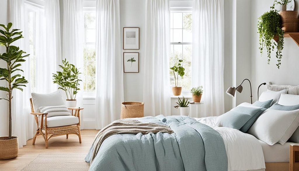 Light colors for visual expansion in small bedrooms