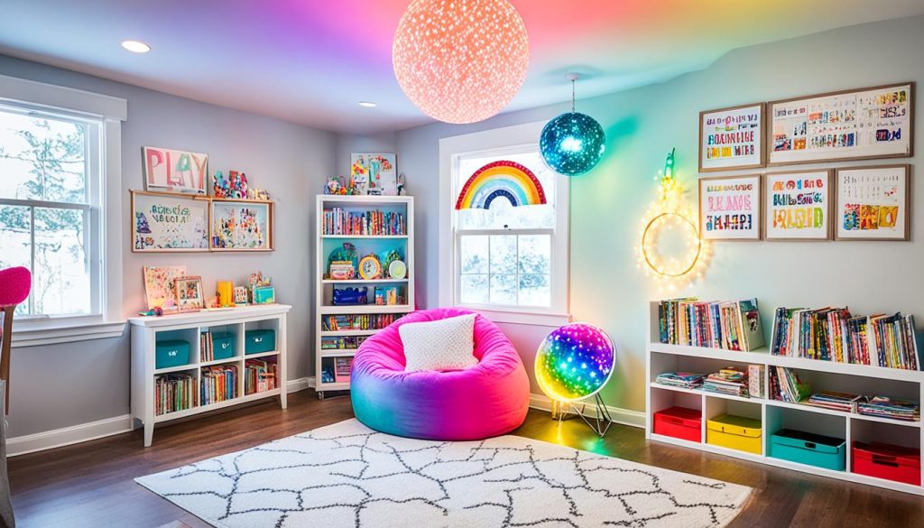 Lighting options for kids' indoor play area