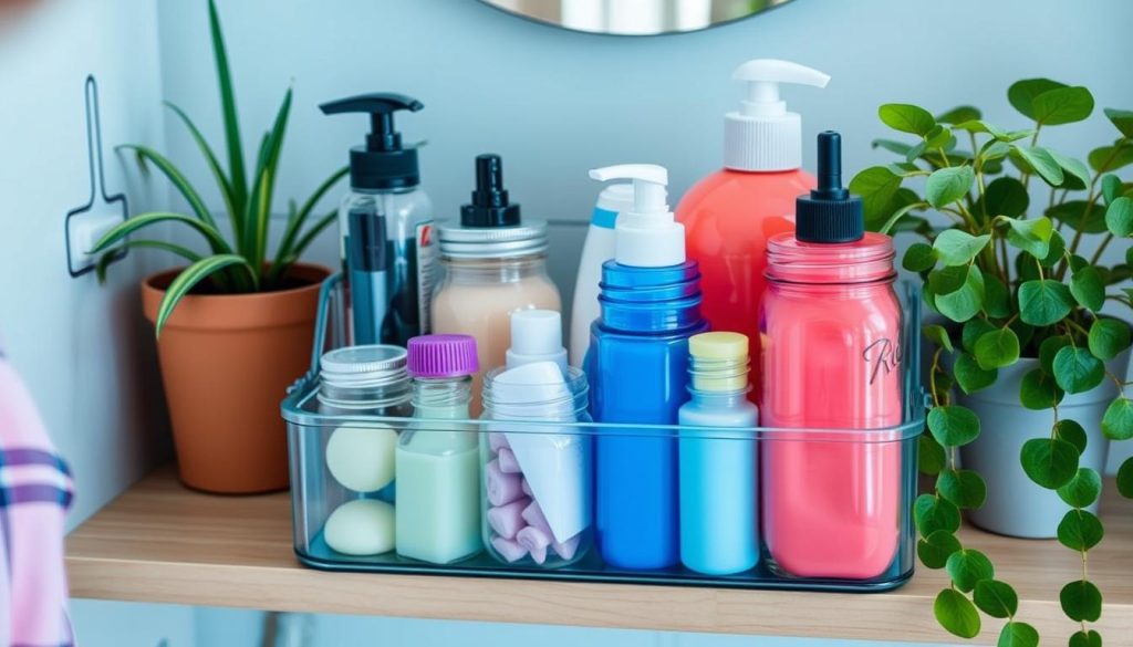 Mason jar bathroom organizer box