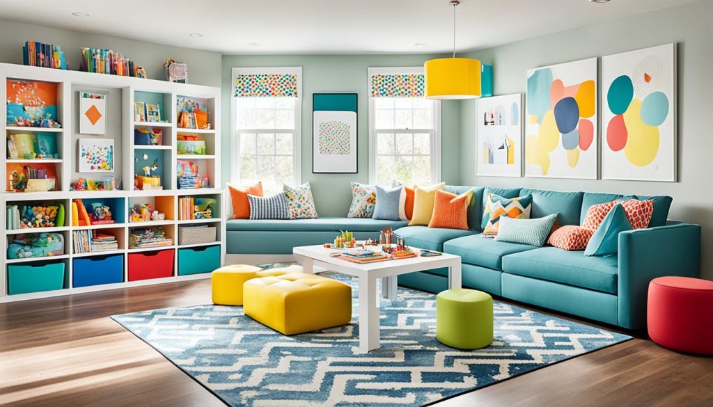 Multi-functional furniture in interactive kids' zones