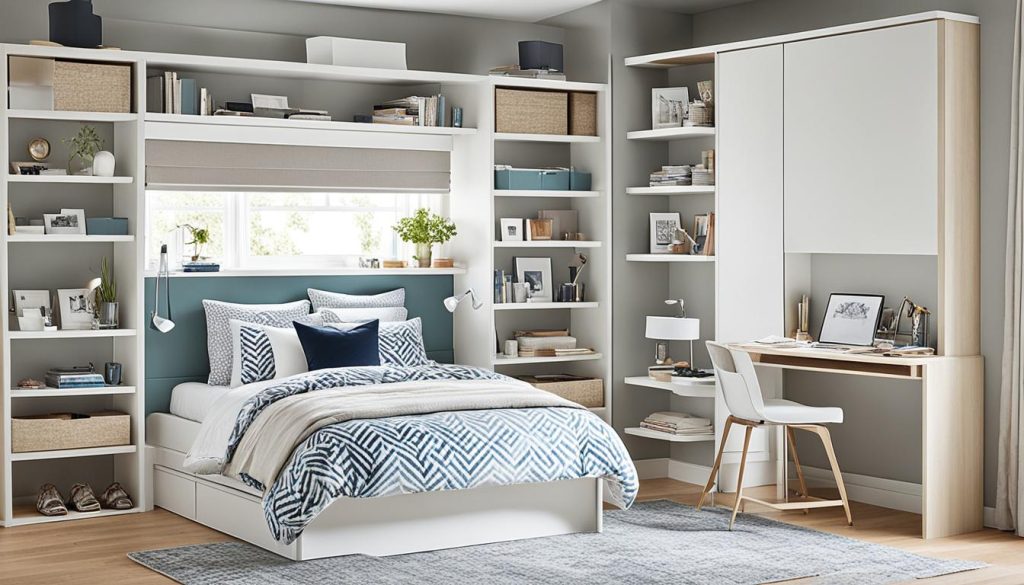 Multifunctional bedroom furniture with storage