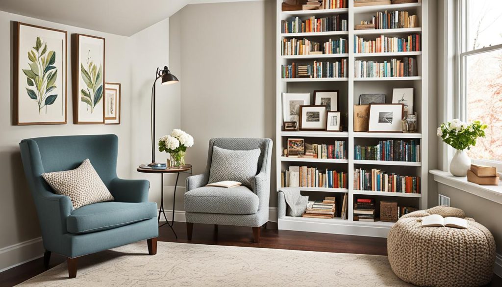 Reading nook in basement remodel