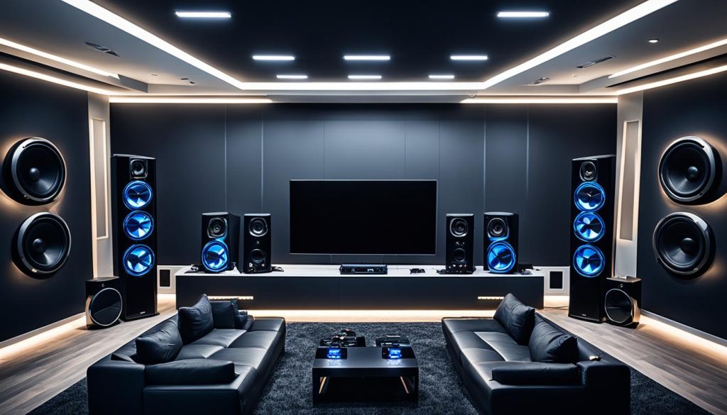 Sound system in home theater game room