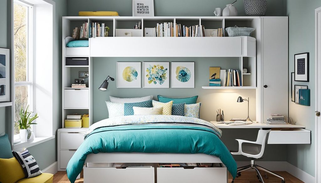 Space-saving furniture in bedroom layouts