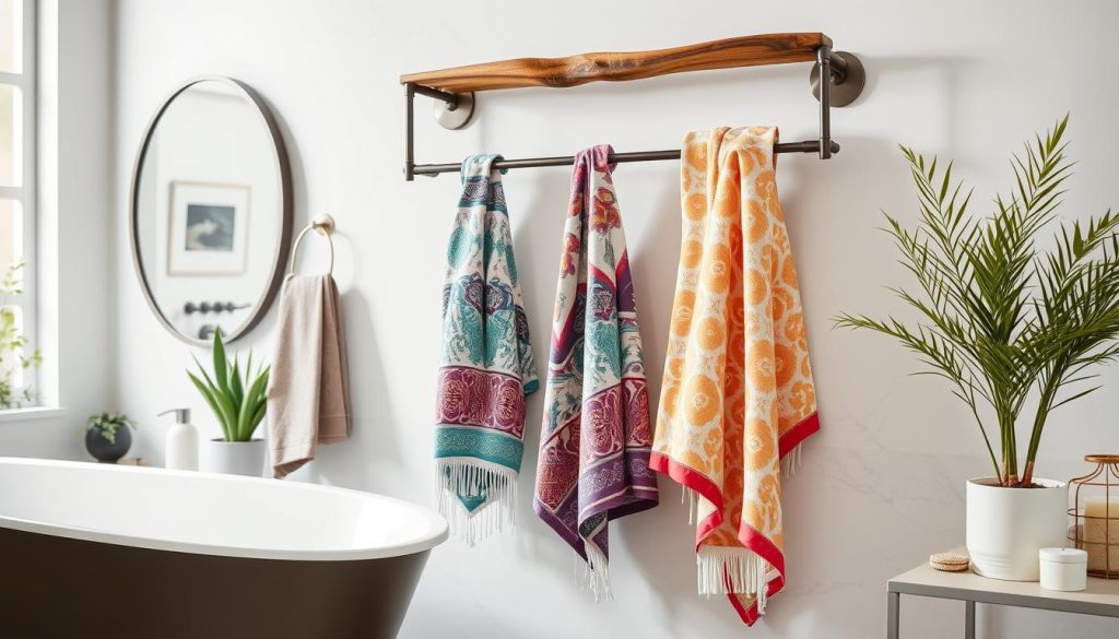 Statement towel racks for bathroom decor