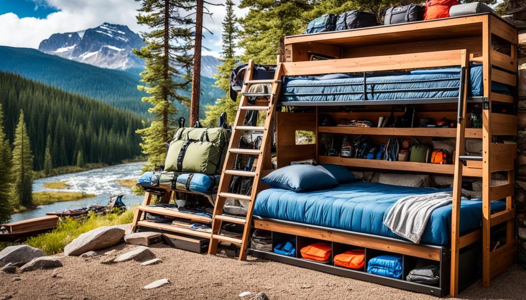 Storage solutions for outdoor-themed boy's bedroom