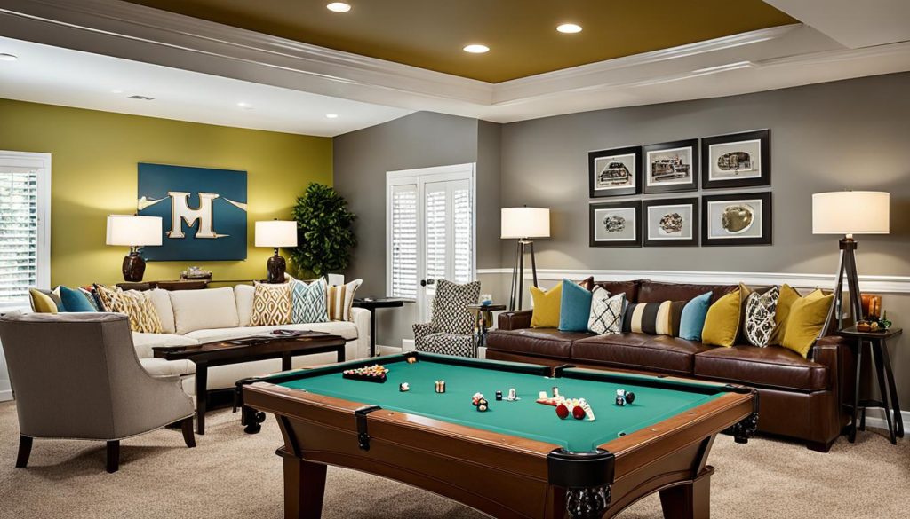 Versatile family game room design