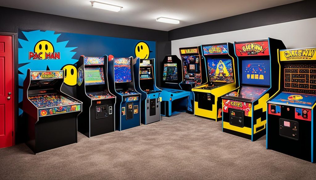 arcade game room setup