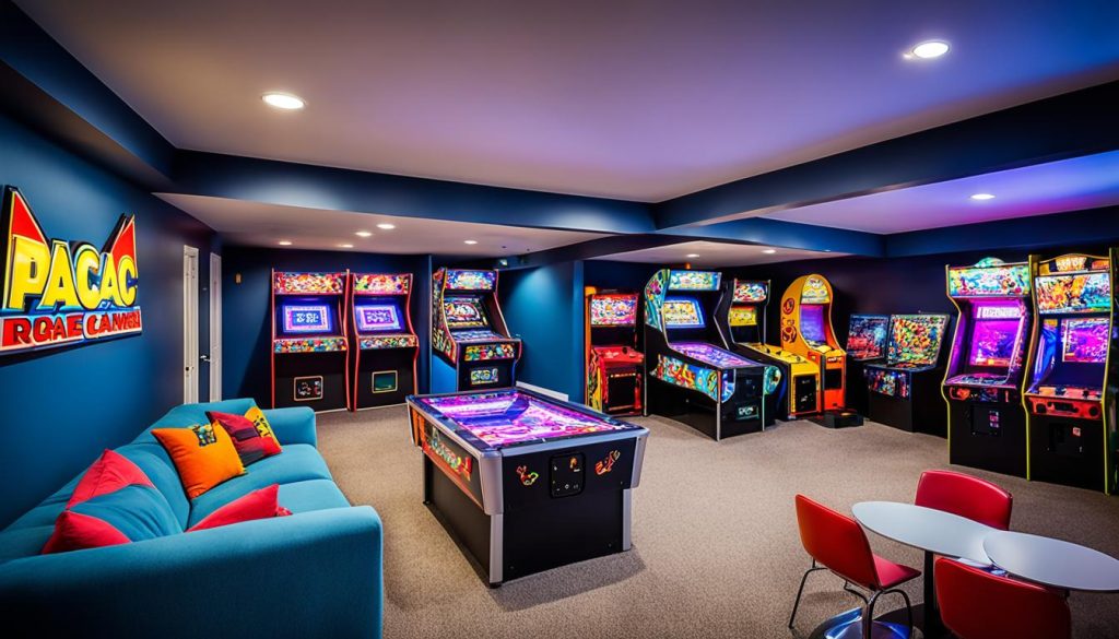 arcade game room setup