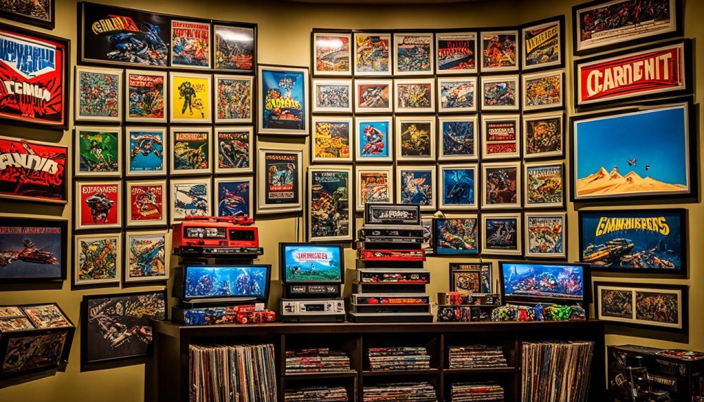 gaming memorabilia display