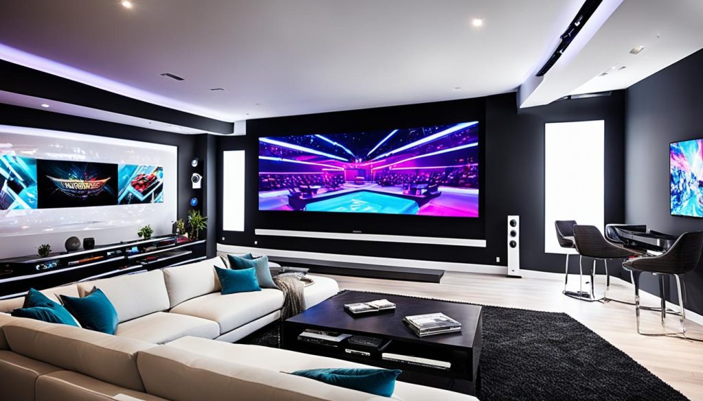 immersive entertainment space with surround sound