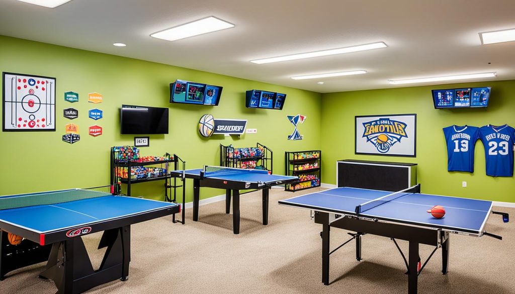 indoor sports in family game room