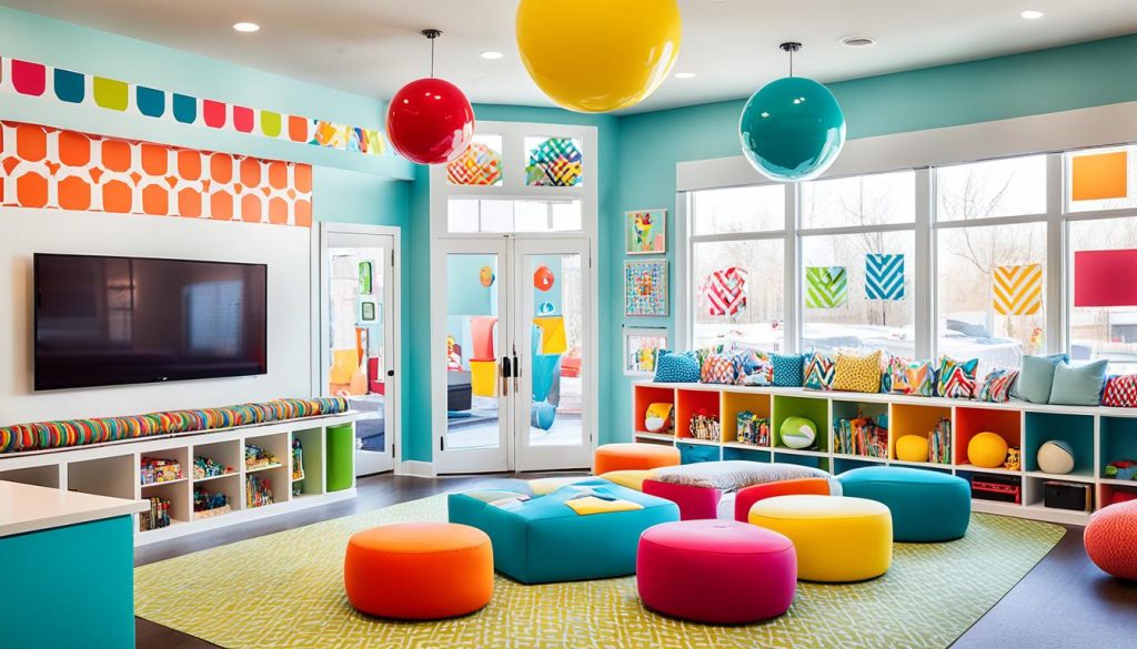 kids game room decor with tech-friendly spaces