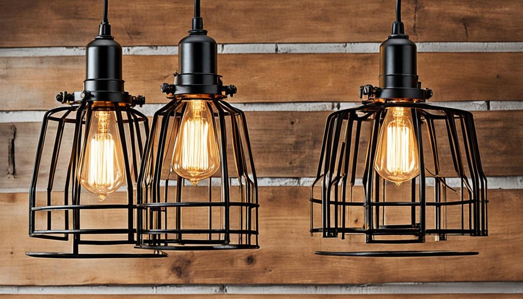 locomotive-themed light fixtures