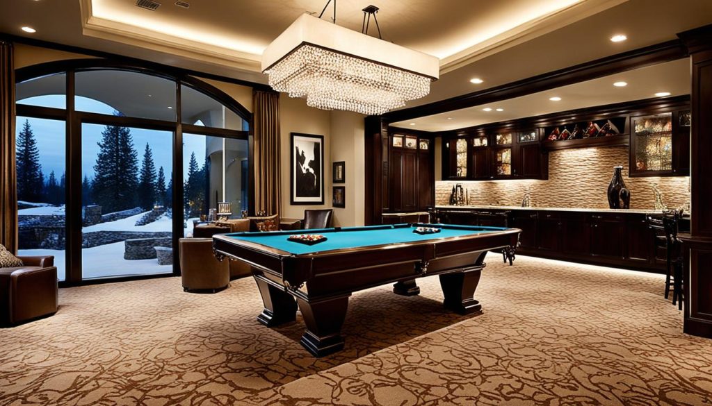 luxury game room ideas with plush carpets