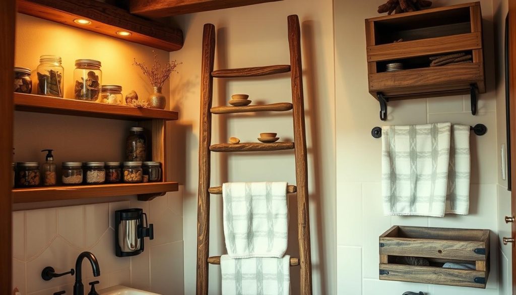 rustic bathroom storage diy