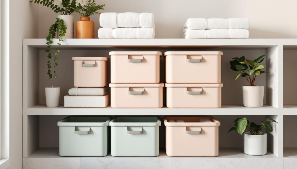 space-saving bathroom storage boxes