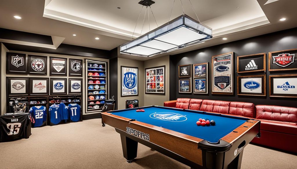 sports-themed game room