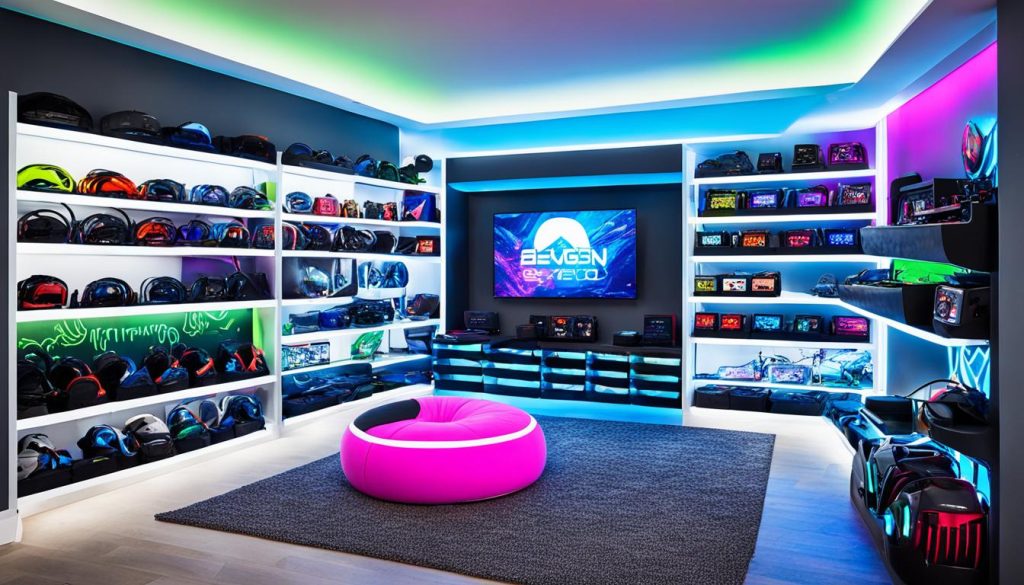 storage playroom for gaming gear