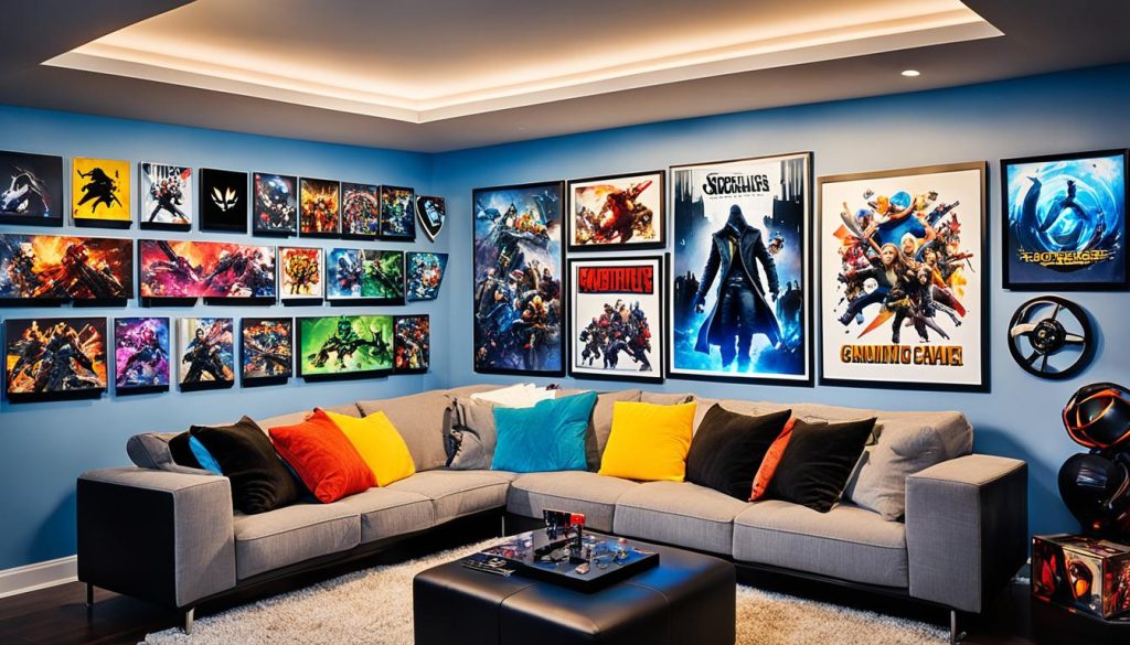 ultimate gamer's retreat with gaming memorabilia