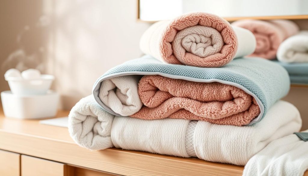 Absorbent towels with quick-drying properties