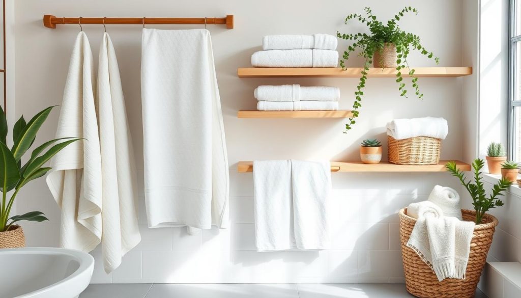 Bath towel storage techniques