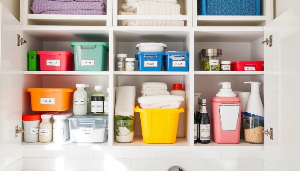 Bathroom cabinet organization