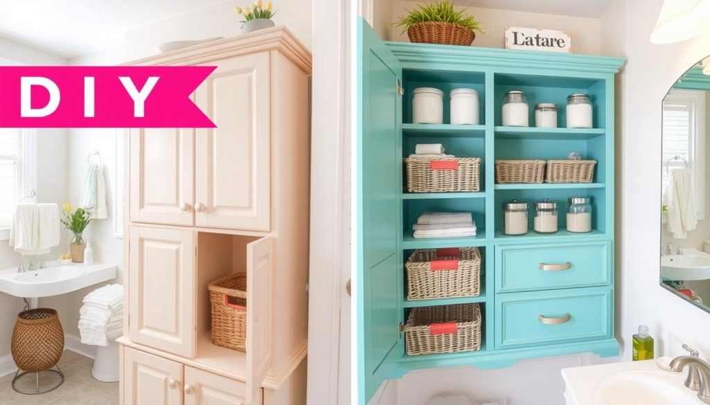 Budget-friendly bathroom cabinet makeover